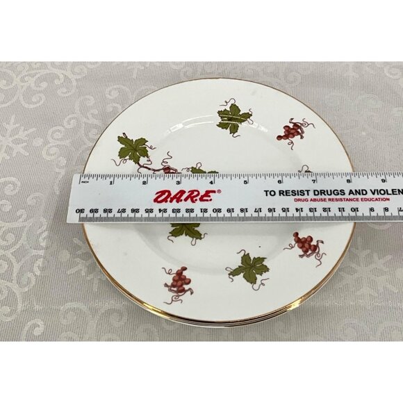 Royal Victoria ROV1 Fine Bone China Plates Set Of 3 England Vine & Grape Design - Picture 8 of 8